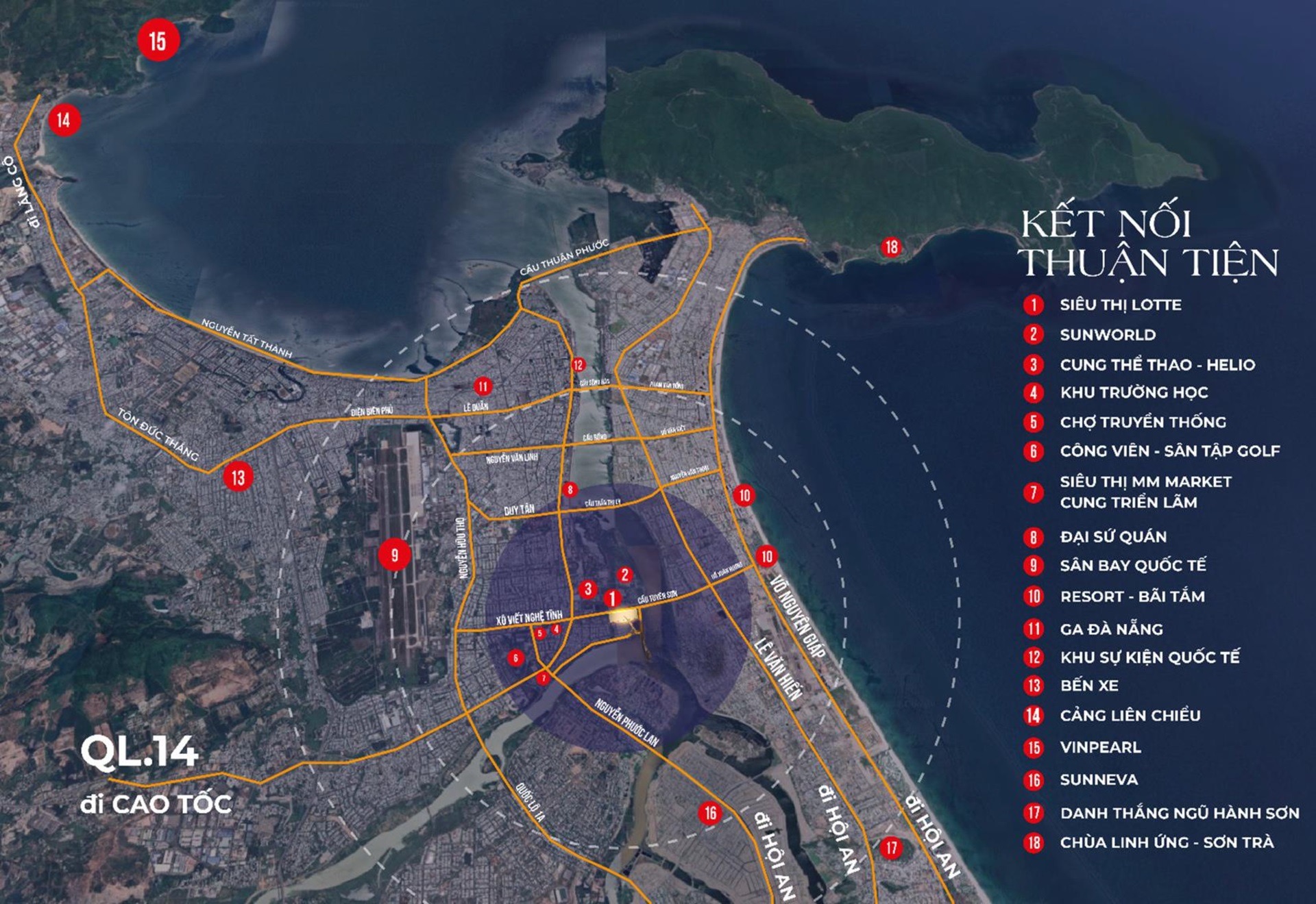 Vị trí trung tâm của Đà Nẵng Downtown Vị trí trung tâm của Đà Nẵng Downtown